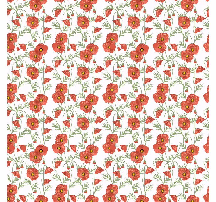 Red Poppy Pattern flower blind - TenStickers