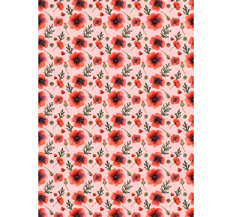 Poppy Floral Pattern flowers and plant blind - TenStickers