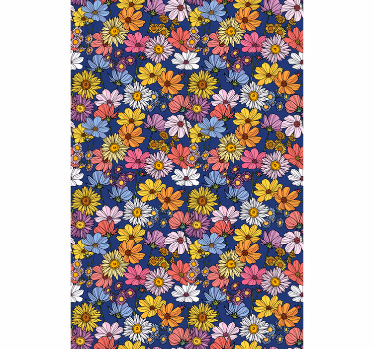 Colourful pattern Flowers and plant blind - TenStickers
