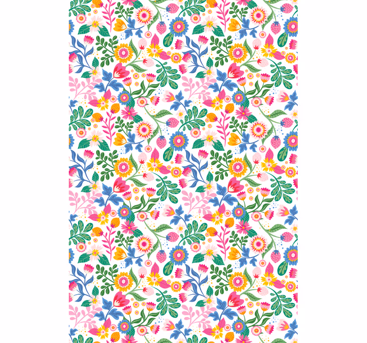 Vibrant Botanical Motif flowers and plant blind - TenStickers