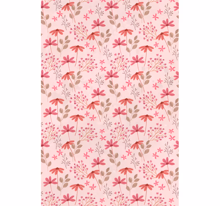 Pink little flowers and plant blind - TenStickers