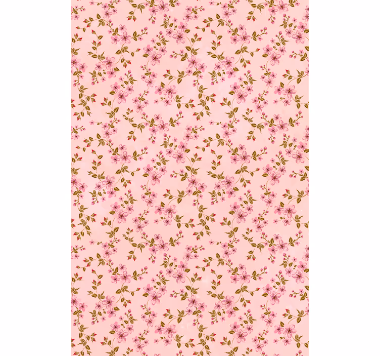 Pink elegant pattern flowers and plant blind - TenStickers