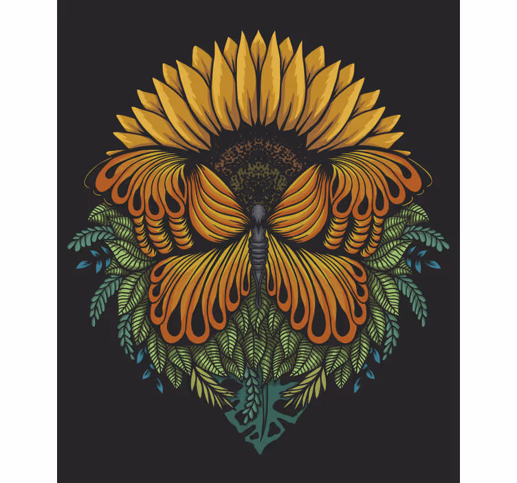 Sunflower motif butterfly blind - TenStickers