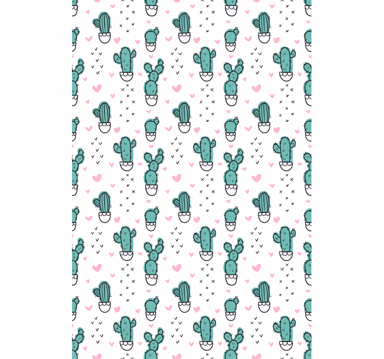 Cactus roller blind with a delightful heart design - TenStickers