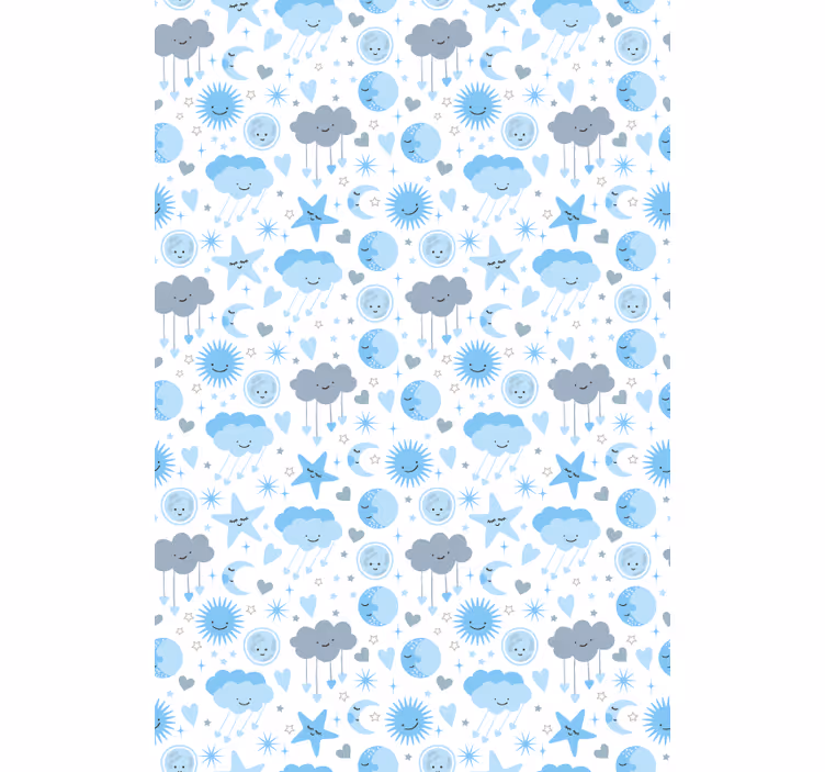 Blue starry pattern cloud blind - TenStickers