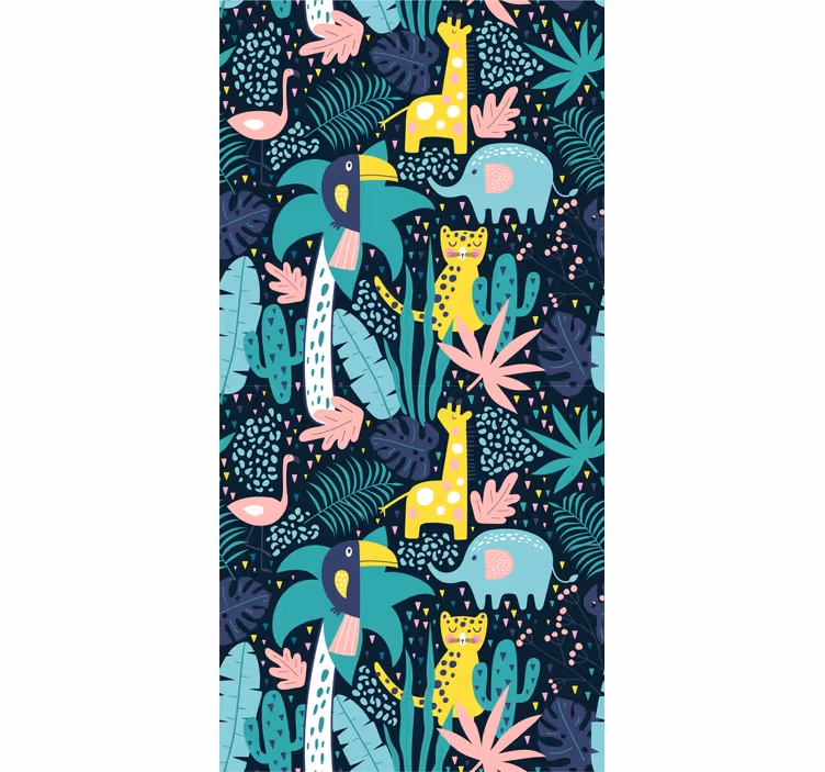 Tropical nordic animals childrens blind - TenStickers