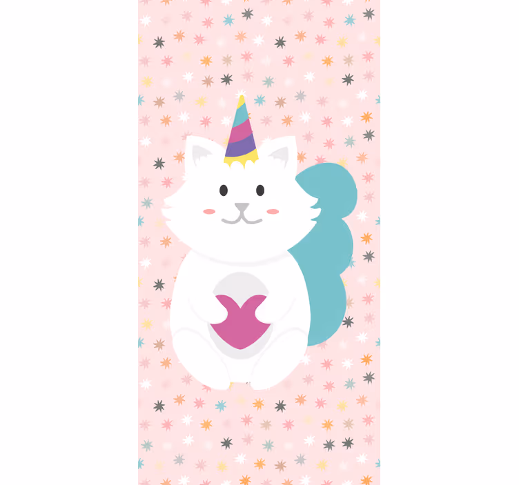 CUTE WHITE CAT animal blind - TenStickers