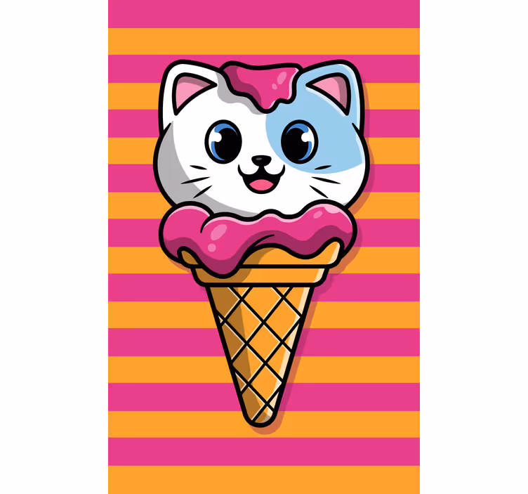 Cat Ice Cream animal blind - TenStickers