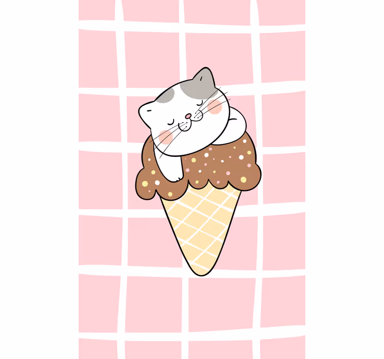 Cat in ice cream cone animal blind - TenStickers