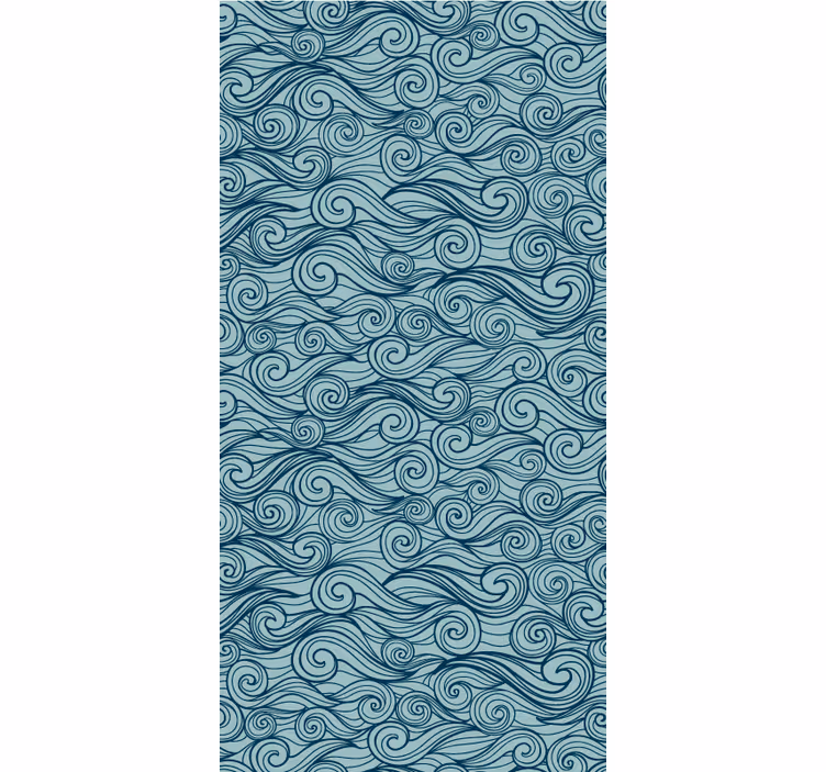 Blue sea waves pattern Living room blind - TenStickers