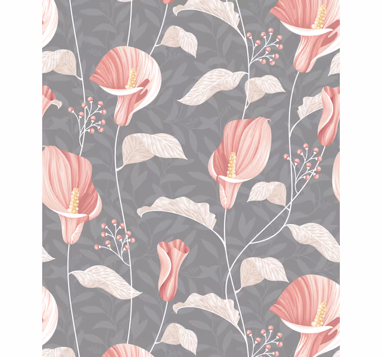 Drawn branches and flowers Blind painting - TenStickers