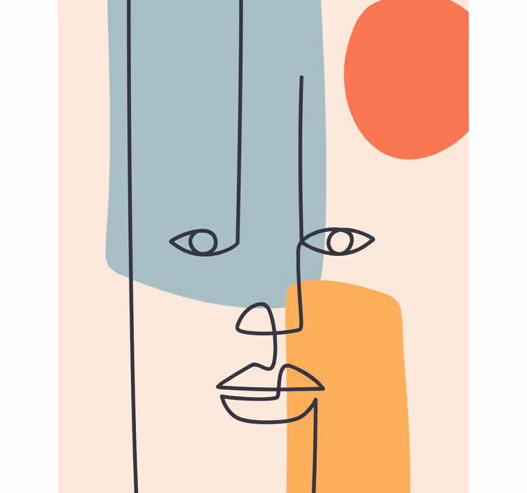 Abstract Face Outline Blind painting - TenStickers