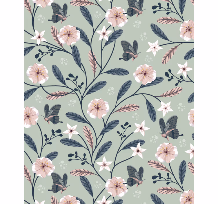 Floral Butterfly Patterns flowers and plant blind - TenStickers