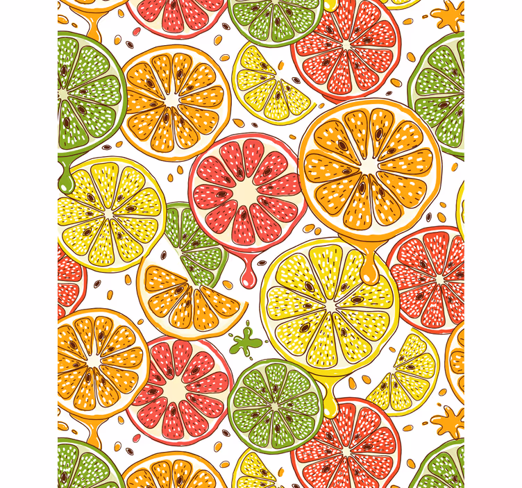 Citrus slice pattern kitchen blind - TenStickers