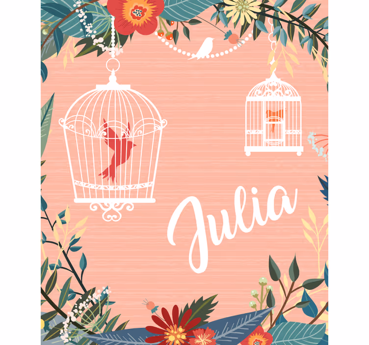 Birdcages and Blooms flowers and plant blind - TenStickers