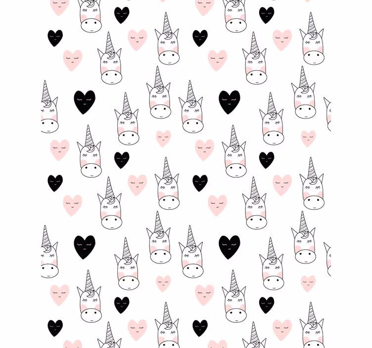 Minimalist unicorn hearts childrens blind - TenStickers
