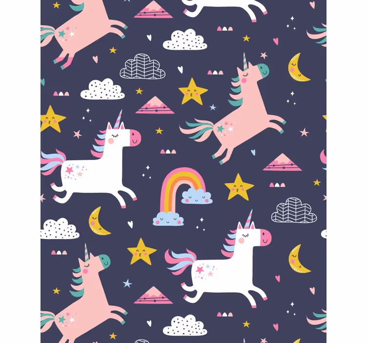 Unicorns and stars childrens blind - TenStickers