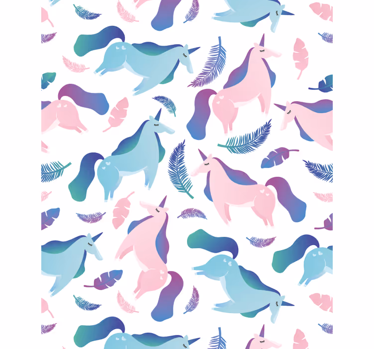 Unicorns and feathers childrens blind - TenStickers