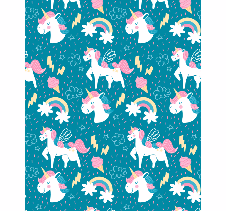 Blue unicorn pattern childrens blind - TenStickers