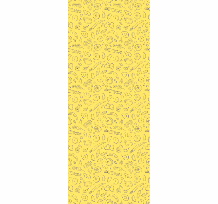 Sketchy fruit pattern kitchen blind - TenStickers