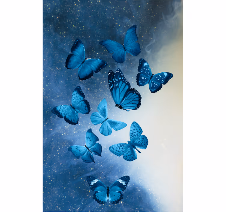 Blue flying motif butterfly blind - TenStickers