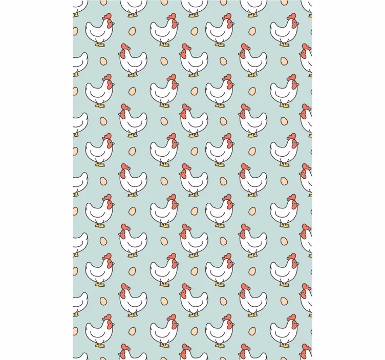 White chickens and eggs animal blind - TenStickers