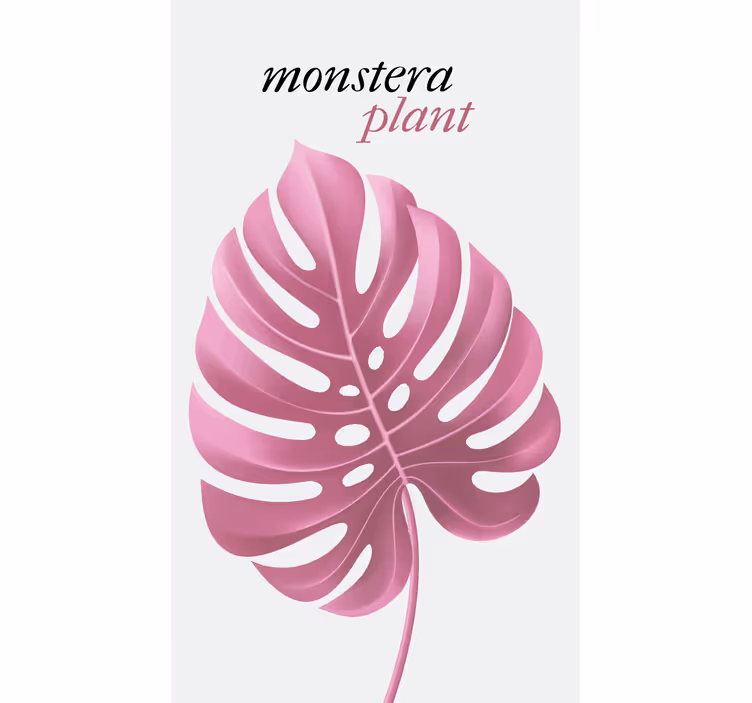 Flowers and plant blind pink monstera plant - TenStickers