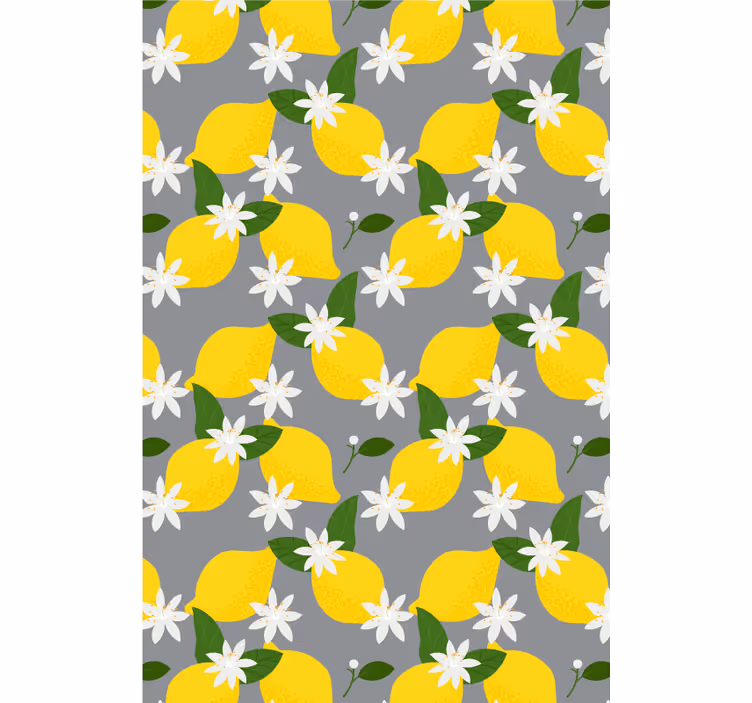 Lemon Floral Pattern fruit and vegetable blind - TenStickers