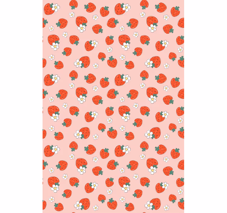 Strawberry pattern with flowers fruit and vegetable blind - TenStickers