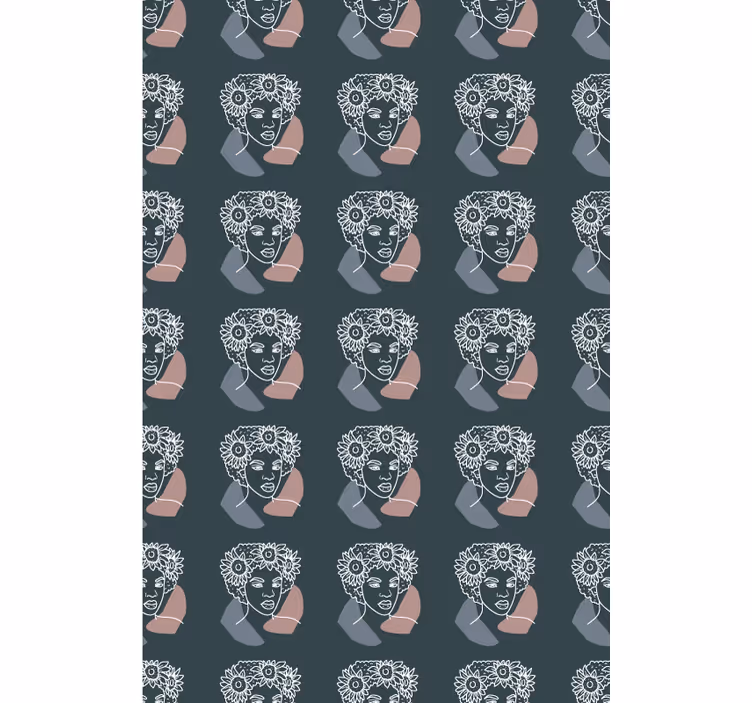 Abstract Floral Faces Blind painting - TenStickers