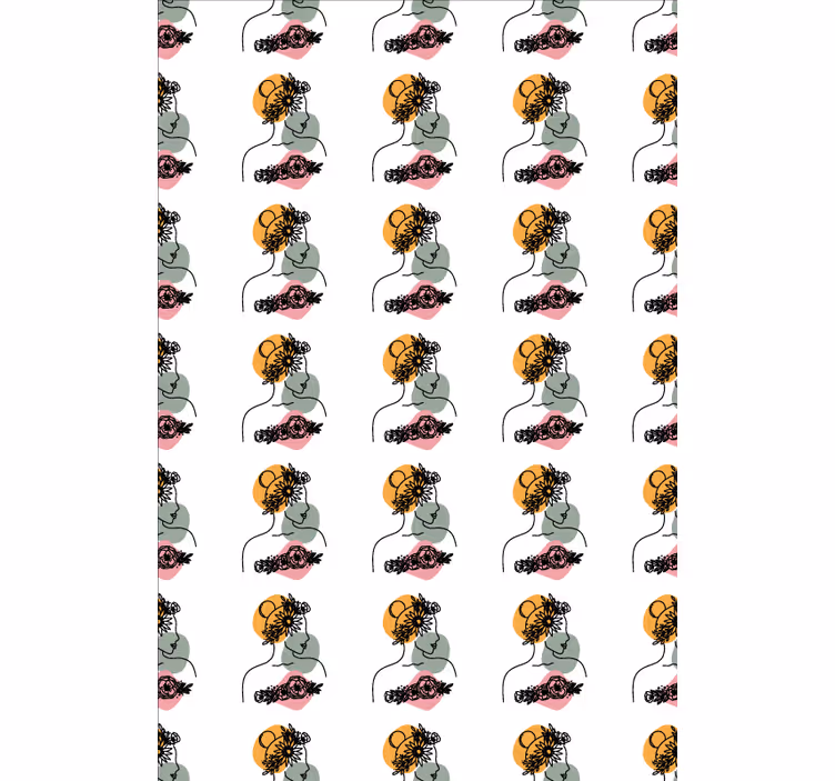 Stylized Floral Faces flower blind - TenStickers