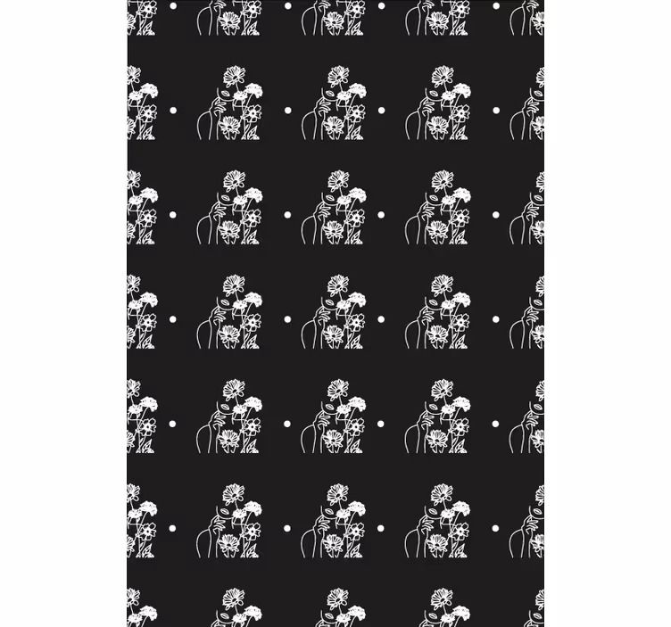 Black and White Silhouette flower blind - TenStickers