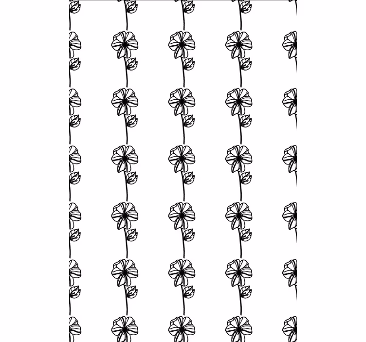 Black vertical flowers flower blind - TenStickers