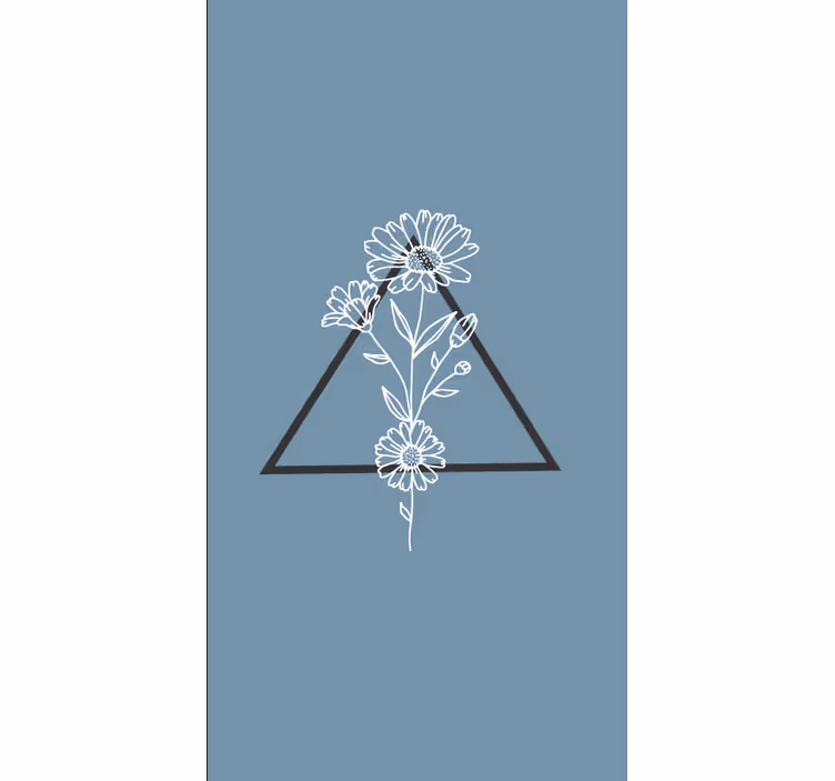 Elegant triangle motif flowers and plant blind - TenStickers