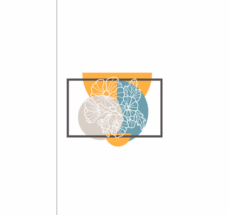 Minimalist abstract frame flowers and plant blind - TenStickers