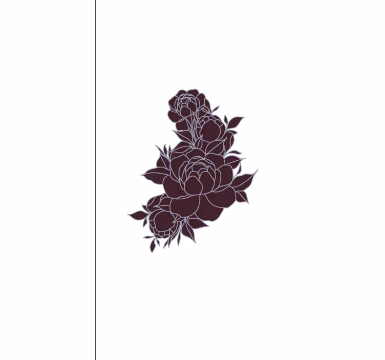 Graceful black roses flower blind - TenStickers