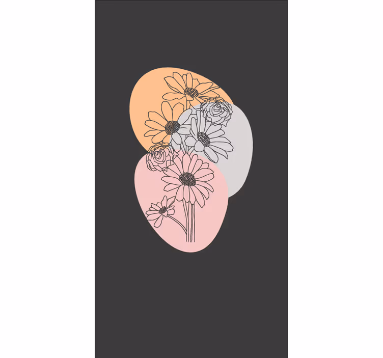Abstract patterns overlay flowers and plant blind - TenStickers