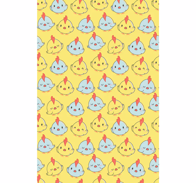 Yellow baby chick pattern Various animal blind - TenStickers