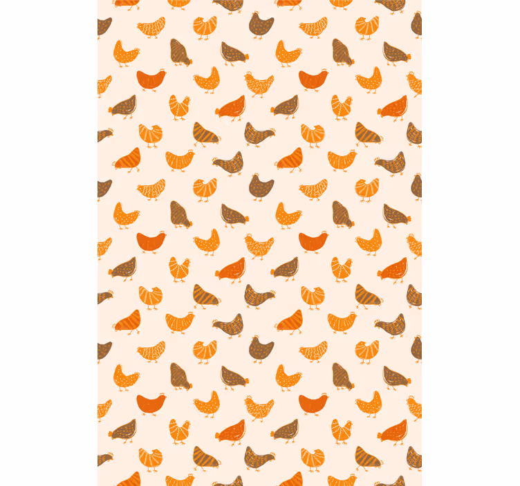 Orange and brown bird pattern animal blind - TenStickers