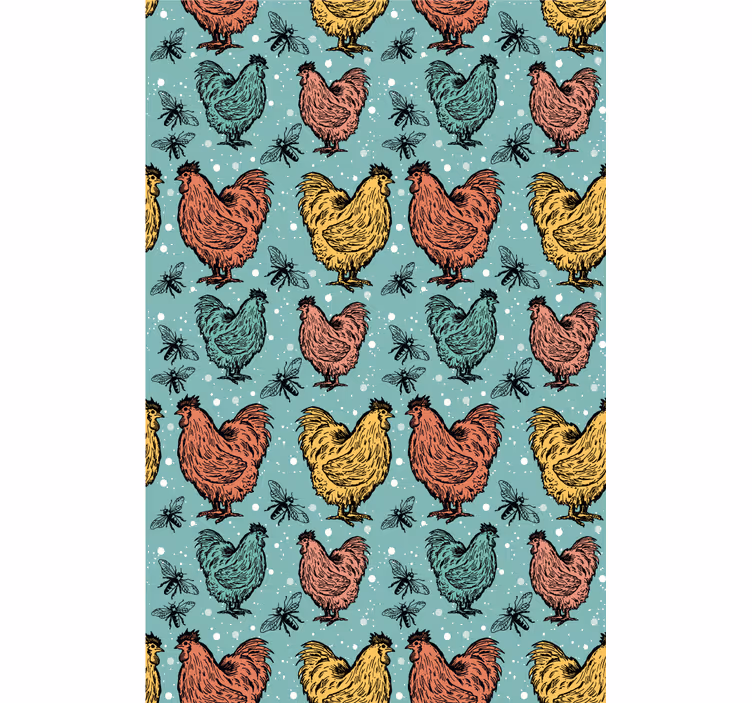 Colorful Rooster Pattern animal blind - TenStickers