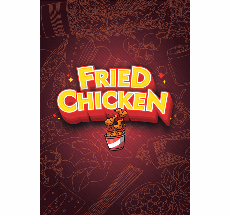 Fried Chicken Delight text roller blind - TenStickers