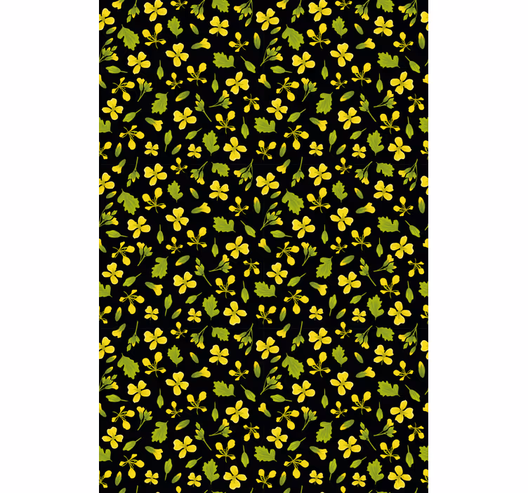 Yellow and black pattern flowers and plant blind - TenStickers