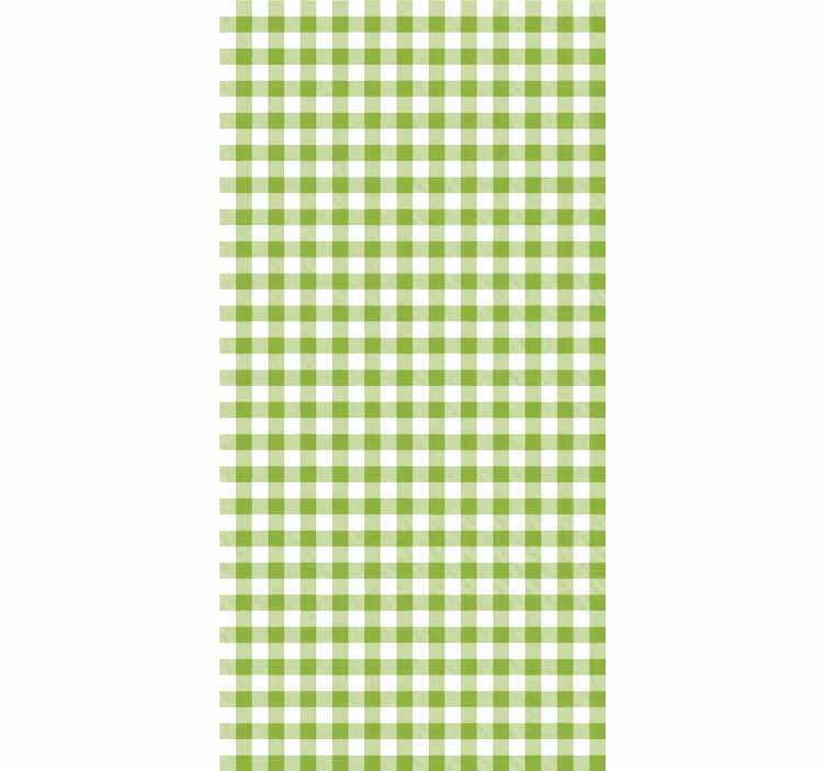 Green checkered pattern kitchen blind - TenStickers