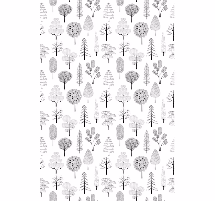 Grey minimalist trees scandinavian blind - TenStickers