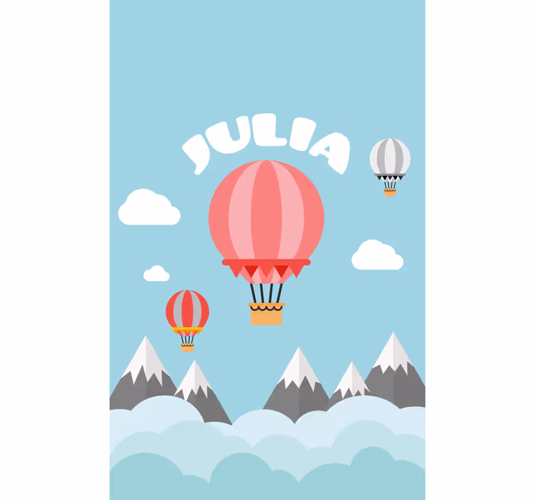 Hot air balloons with name childrens blind - TenStickers