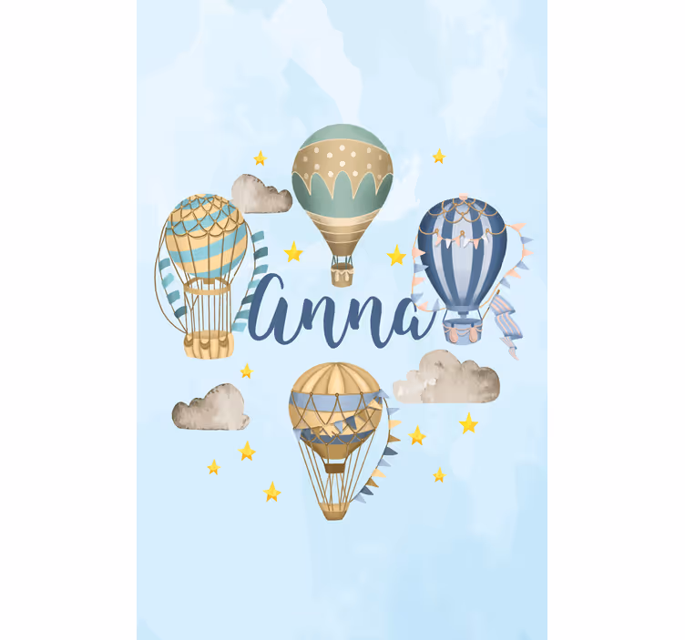 Hot airballoons with name customised blind - TenStickers