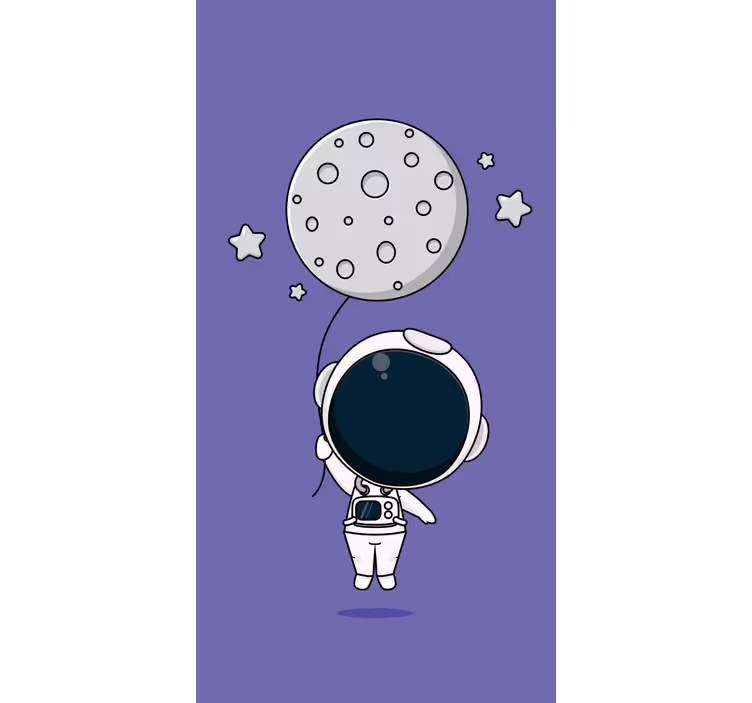 Astronaut holding moon funky roller blind - TenStickers