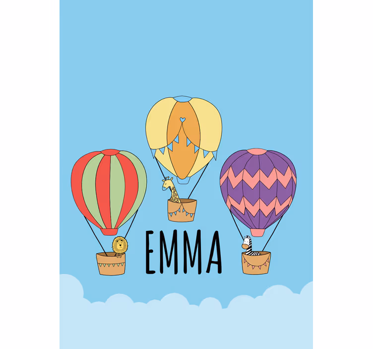 Balloon adventure with name childrens blind - TenStickers