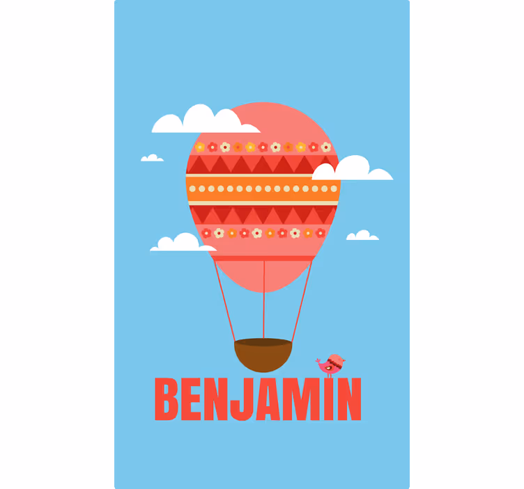 Childrens blind hot air balloon with name - TenStickers