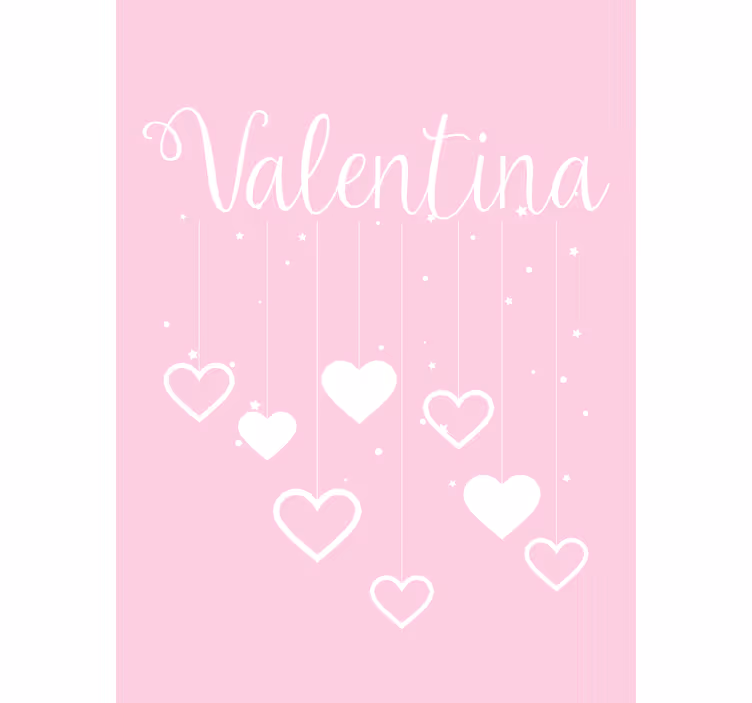 Hanging hearts with name teenage  roller blind - TenStickers